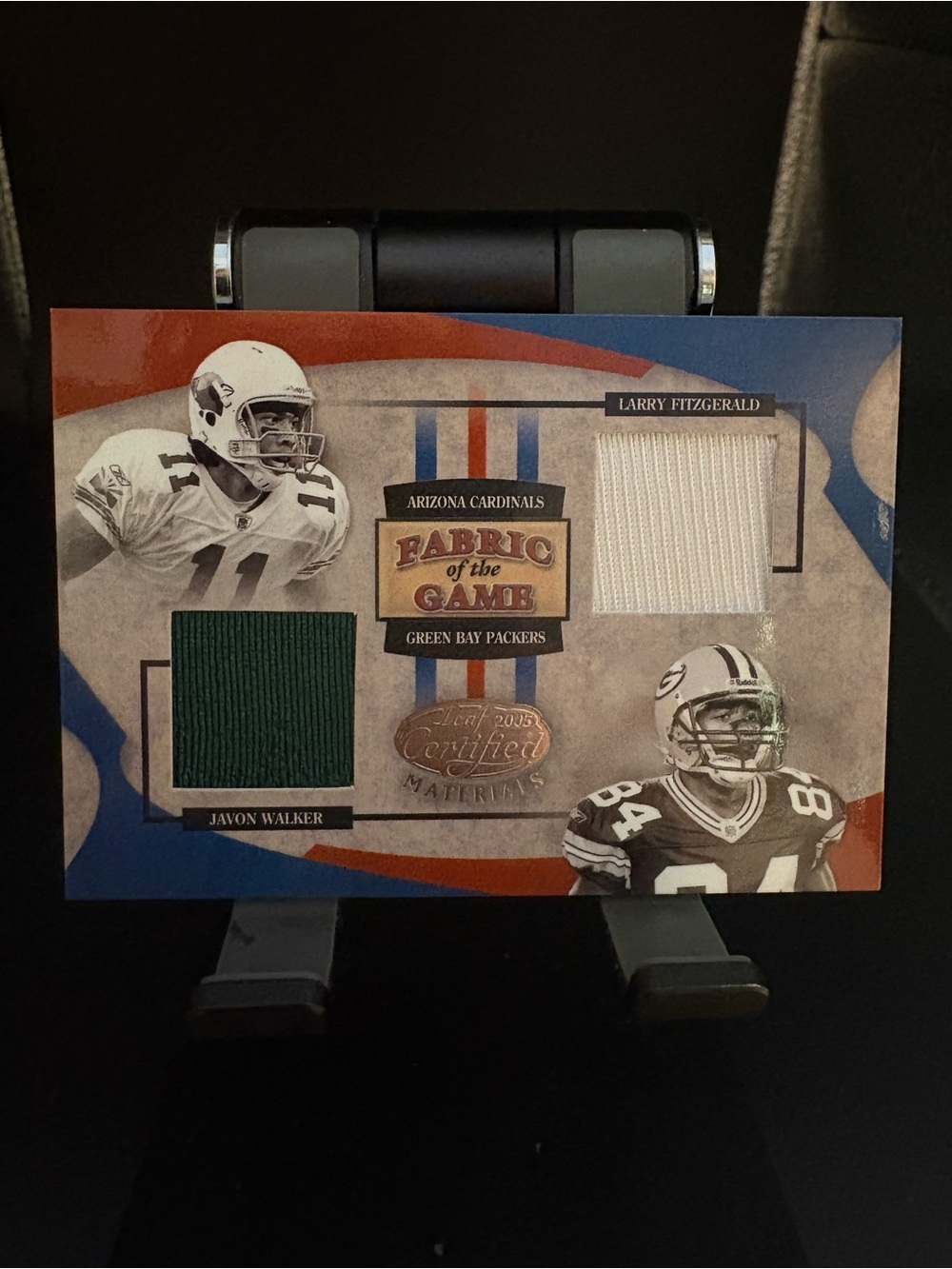Leaf Certified Fabric of the Game Javon Walker/Larry Fitzgerald Football Card